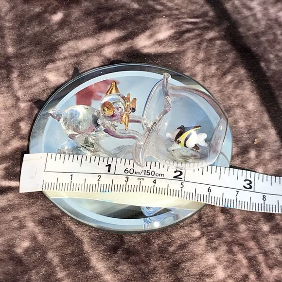 Hand blown Glass Cat and Fish Bowl - Picture 11 of 12